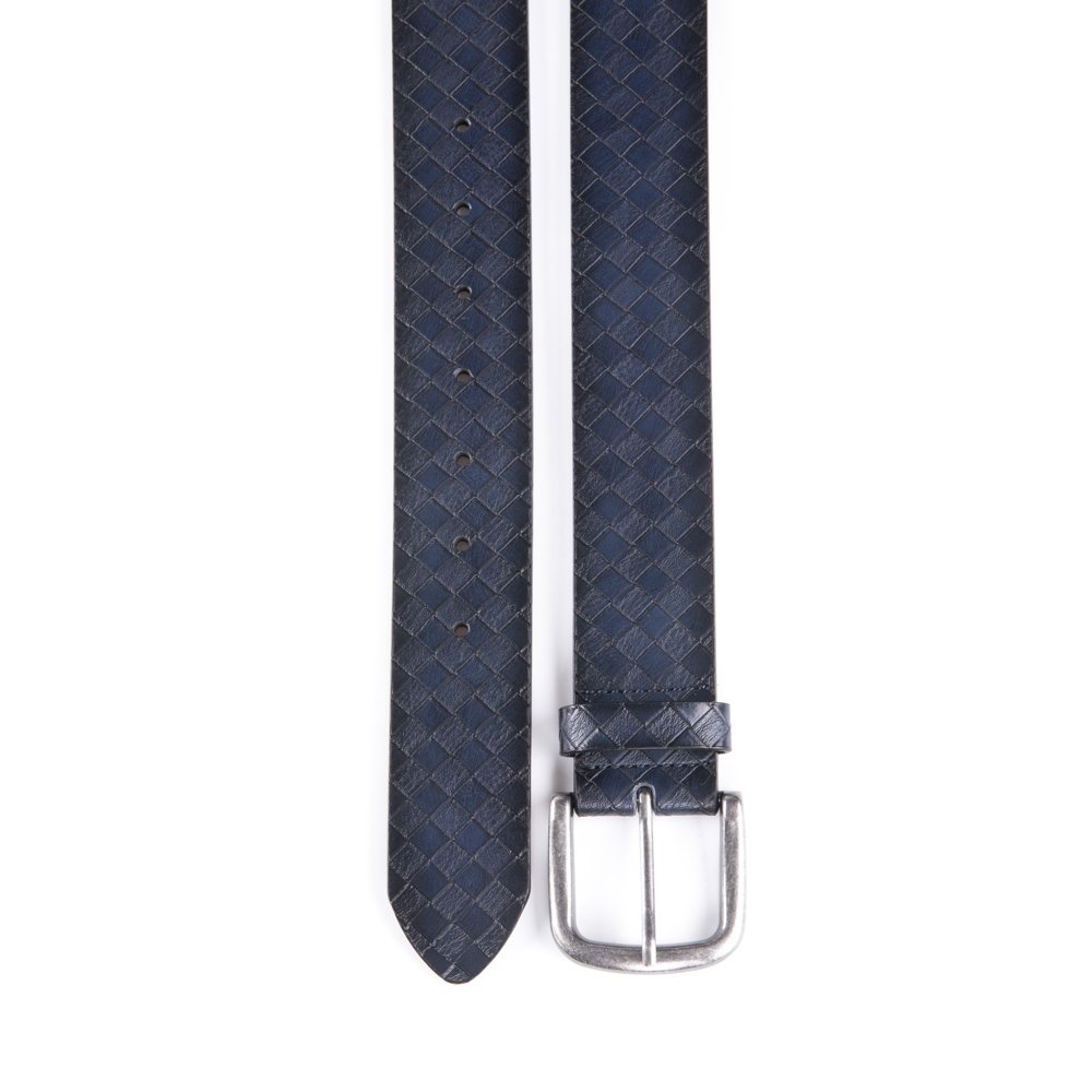 Vintage Antique Lattice Embossed PU Leather Mens Belts LA2086 - Image 25
