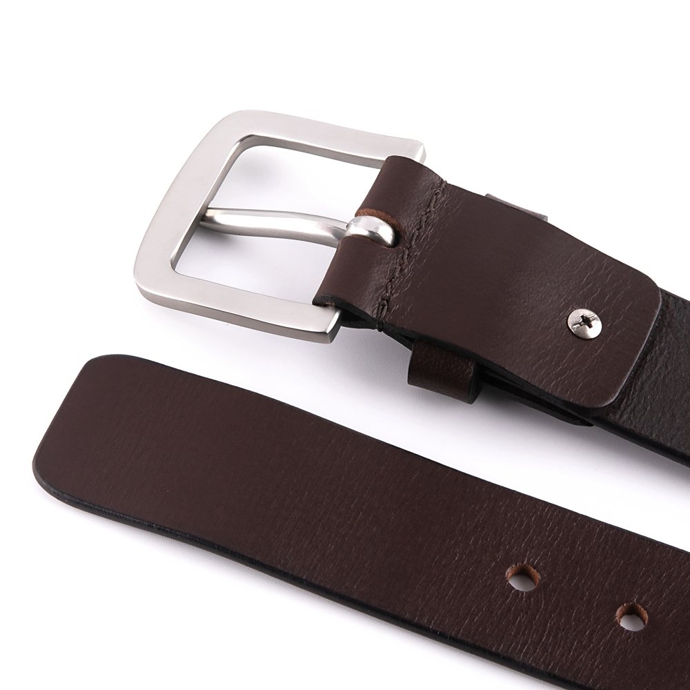 Top Grain Leather Single Prong Buckle Belt LA2088 - Image 9