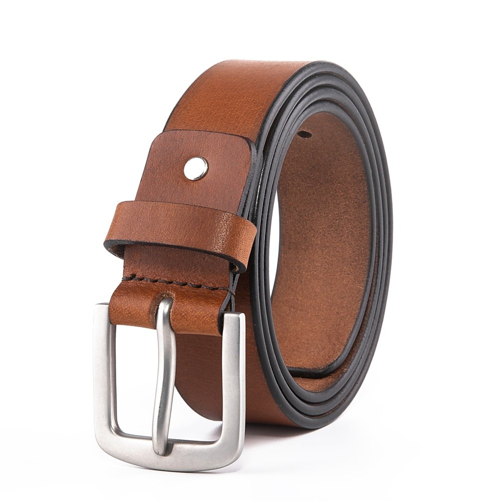 Top Grain Leather Single Prong Buckle Belt LA2088 - Image 11