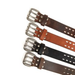 Alternative view of Distressed Leather Double‑Prong Belt LA2089