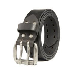 Distressed Leather Double‑Prong Belt LA2089