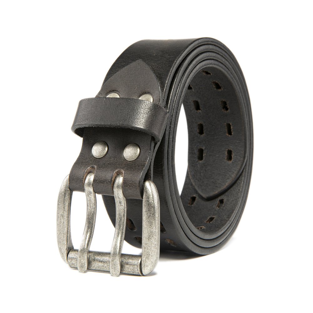 Distressed Leather Double‑Prong Belt LA2089