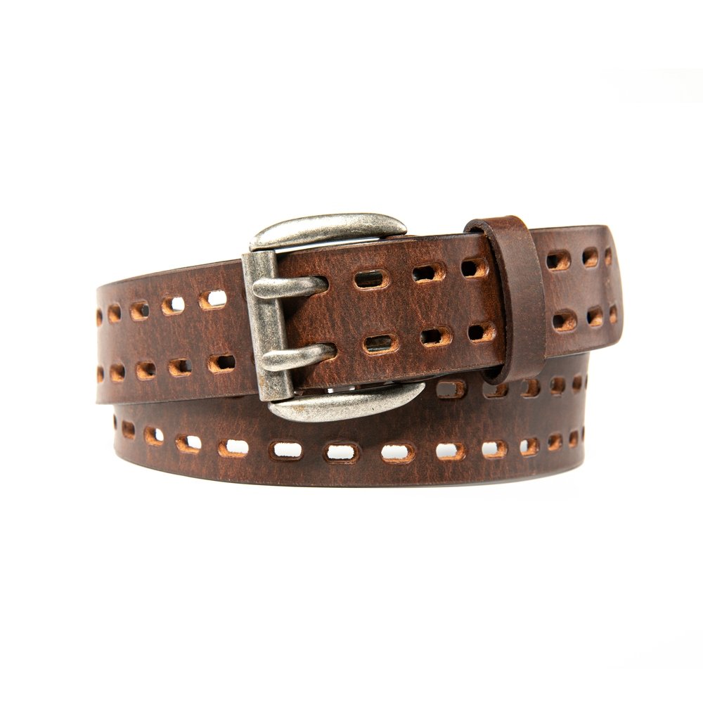 Distressed Leather Double‑Prong Belt LA2089 - Image 7