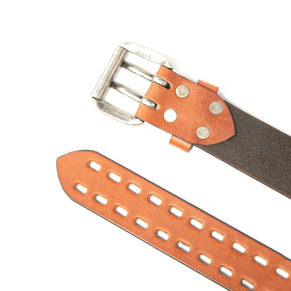 Distressed Leather Double‑Prong Belt LA2089 - Image 12