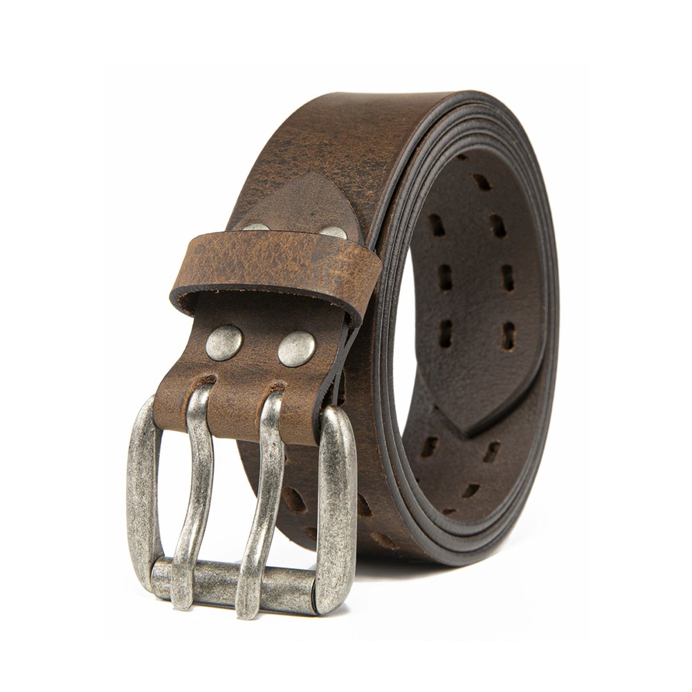 Distressed Leather Double‑Prong Belt LA2089 - Image 14