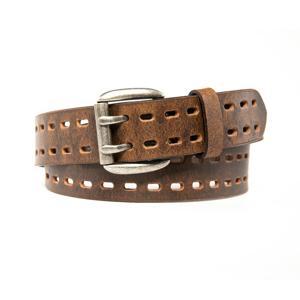 Distressed Leather Double‑Prong Belt LA2089 - Image 15