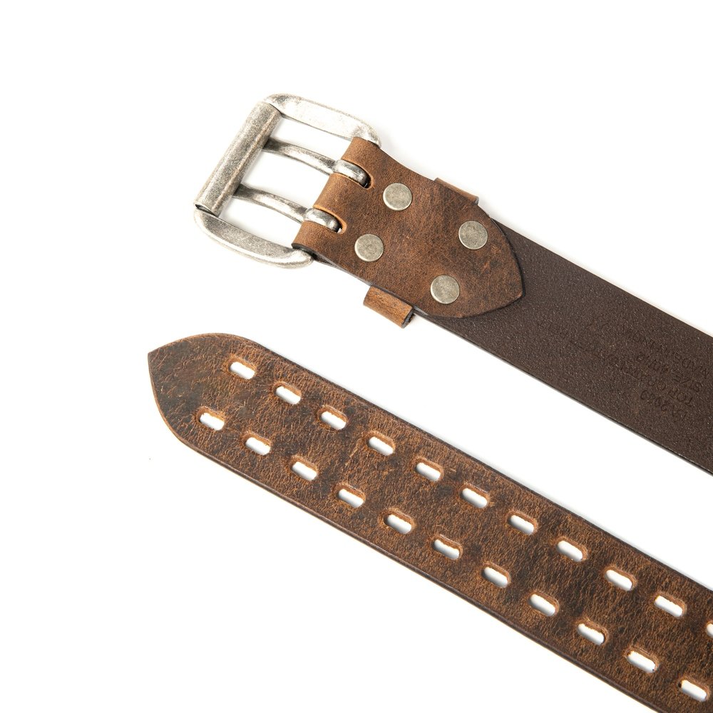Distressed Leather Double‑Prong Belt LA2089 - Image 16