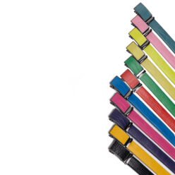 Alternative view of Croc‑Embossed Leather Ratchet Belt LA2091C