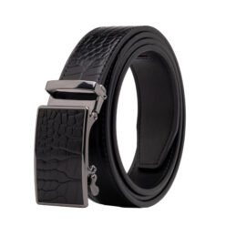Croc‑Embossed Leather Ratchet Belt LA2091C