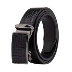 Croc‑Embossed Leather Ratchet Belt LA2091C