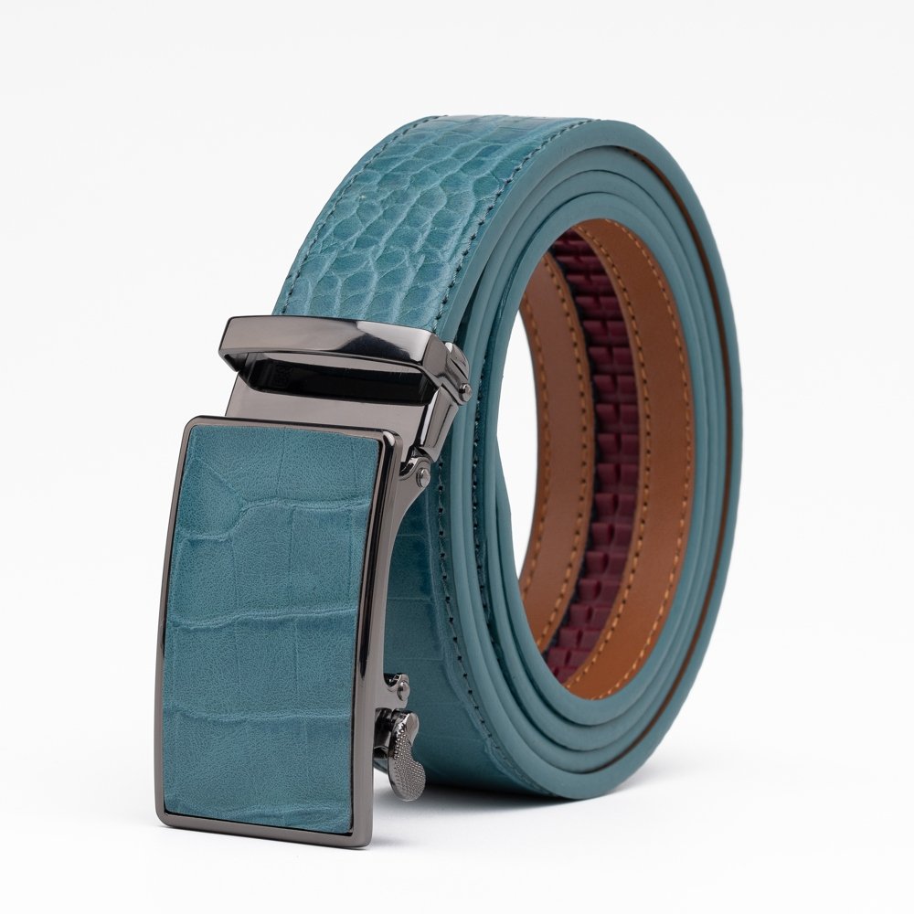Croc‑Embossed Leather Ratchet Belt LA2091C - Image 34