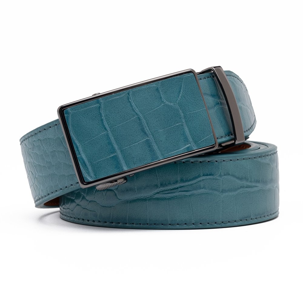 Croc‑Embossed Leather Ratchet Belt LA2091C - Image 35