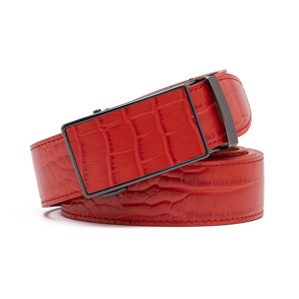Croc‑Embossed Leather Ratchet Belt LA2091C - Image 39