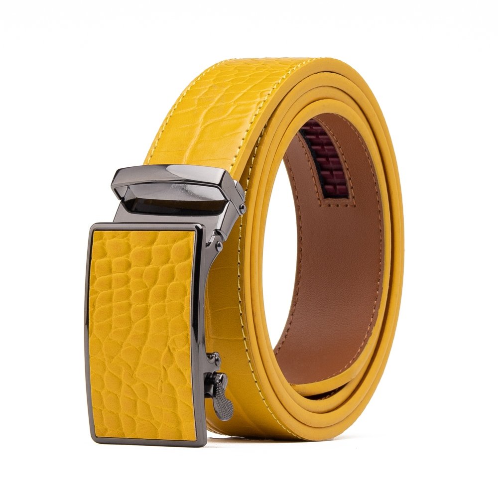 Croc‑Embossed Leather Ratchet Belt LA2091C - Image 42