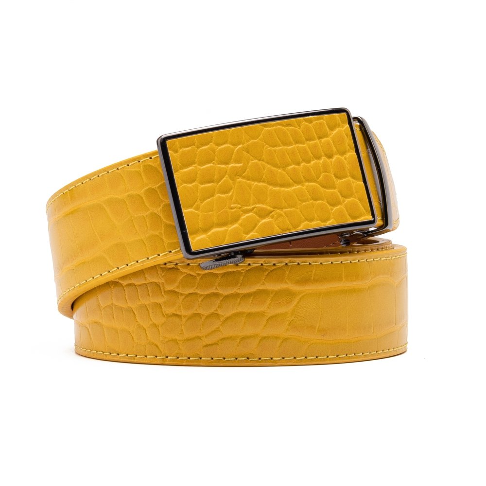 Croc‑Embossed Leather Ratchet Belt LA2091C - Image 43