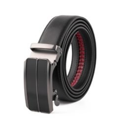 Minimalist Textured Red Teeth Ratchet Buckle Business Belt LA2092
