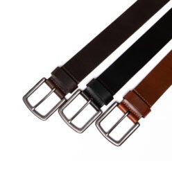 Alternative view of Distressed Genuine Leather Single Prong Buckle Belt LA2098