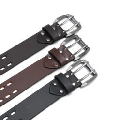 Alternative view of Distressed Leather Double‑Prong Belt LA2099
