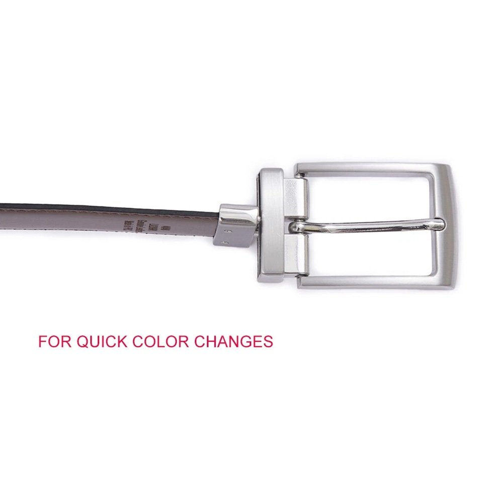 Reversible Genuine Leather Single Pin Buckle Belt LA2099R - Image 7