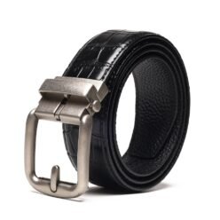 Ratchet Crocodile Print Leather Belt LA2112C