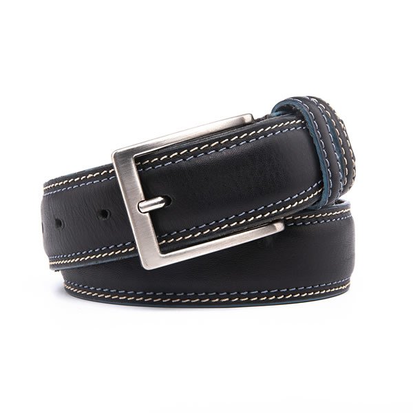 Casual Dress Black Full Grain Leather Mens Designer Belt - Image 6