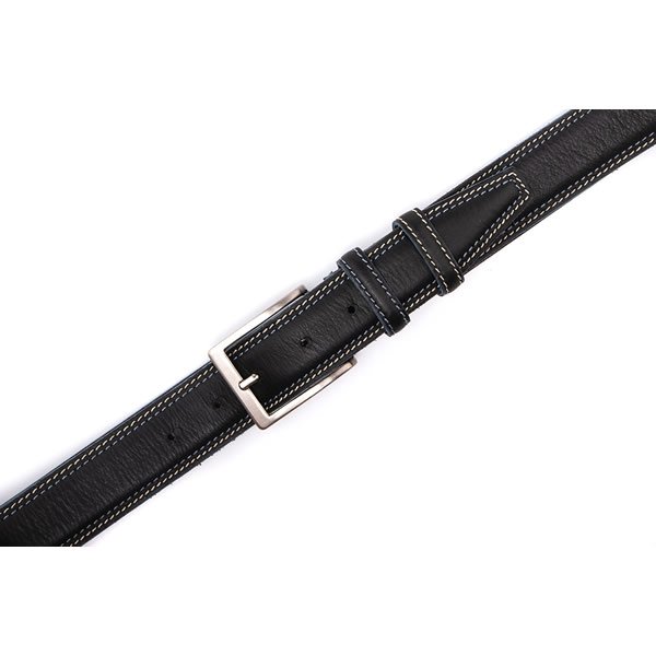 Casual Dress Black Full Grain Leather Mens Designer Belt - Image 9