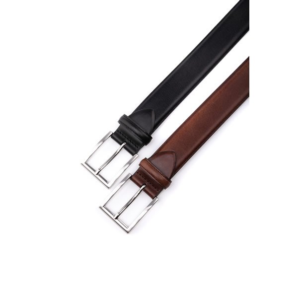 Adjustable Cognac Vintage Full Grain Genuine Leather Belt for Men - Image 9