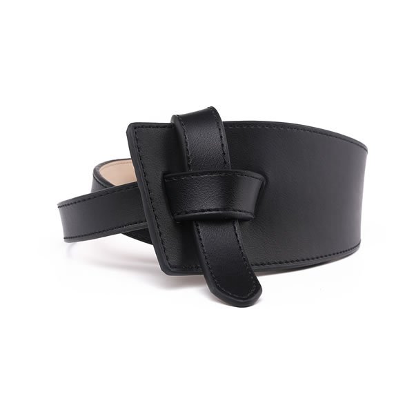 PU Leather Knotted Tie Waist Dress Belts Without Buckle For Ladies - Image 3