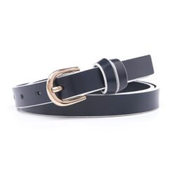 Pure Full Grain Genuine Leather Skinny Dress Belts with Pin Clasp for Ladies