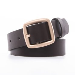 Lady  PU Leather Plain Belts with Square Pin Buckle for Jeans