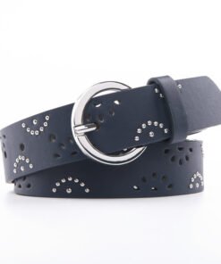 Retro Vintage Hollow out Rivet Studded  Leather Metal Belt for Women