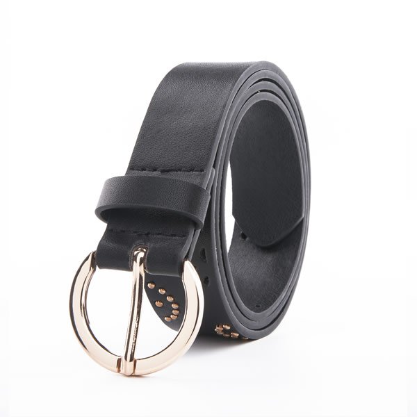 Retro Vintage Hollow out Rivet Studded Leather Metal Belt for Women - Image 3