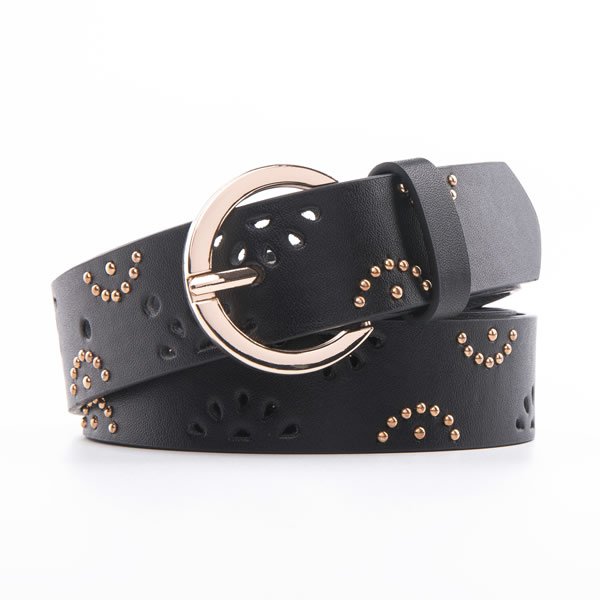 Retro Vintage Hollow out Rivet Studded Leather Metal Belt for Women - Image 7