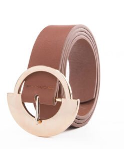 Alternative view of Ladies Plain PU Leather Belts with  Big D Semicircle Metal Buckle
