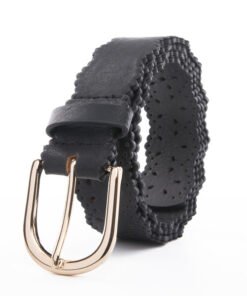 Alternative view of Retro Vintage Hollow out Designer Leather Belt for Women