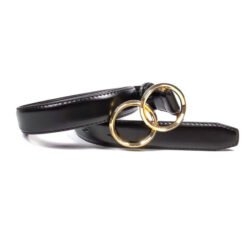 Womens PU Leather Belts with Double O-Ring Buckle  for  Dresses