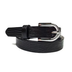 Snake PU Leather Slim Dress Belt with Pin Buckle for Women