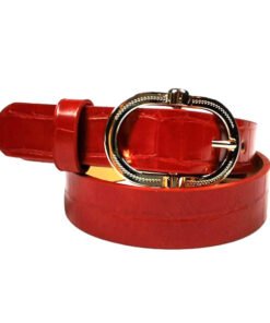 Women Crocodile Printed  PU Leather  Plain Belt  with Pin Buckle for Jeans