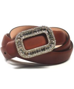 Designer  Fashion Genuine Leather Belt for Dress in Brown for Women