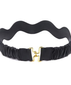 Lady Stretch Elastic  Fashion Waist Belt for Dress with Interlocking Buckle