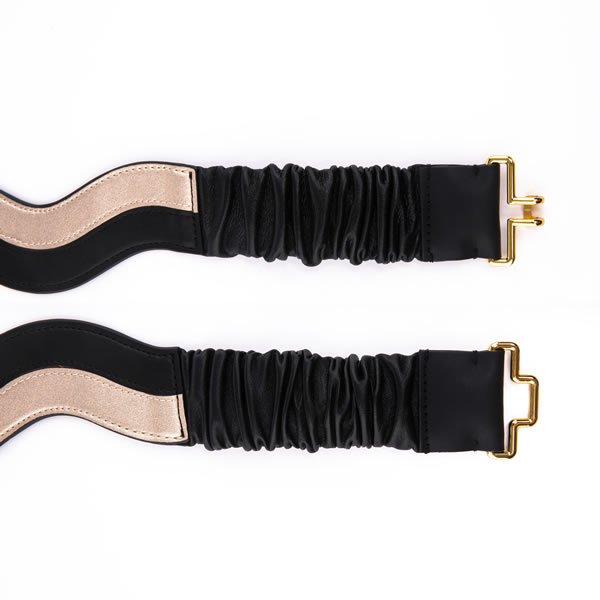 Lady Stretch Elastic Fashion Waist Belt for Dress with Interlocking Buckle - Image 4