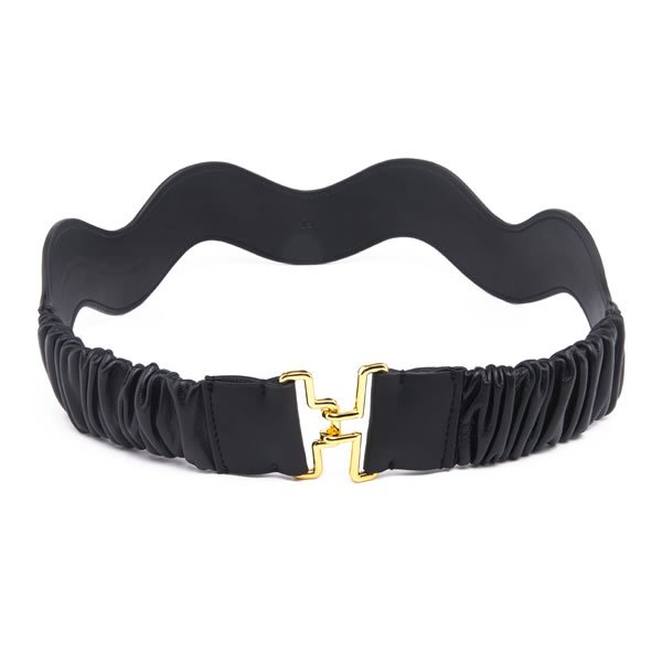 Lady Stretch Elastic Fashion Waist Belt for Dress with Interlocking Buckle