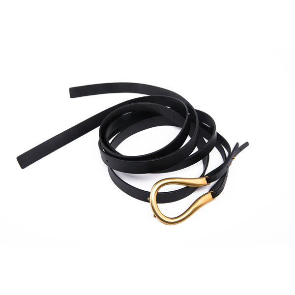 Ladies PU Leather Casual Wrap Strap Dress Belts with Horseshoe Fashion Buckle - Image 3