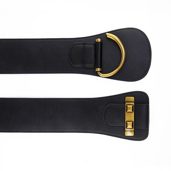 Ladies Wilde Elastic Corset Waist Belt with Interlocking Half-D Ring Buckle - Image 3