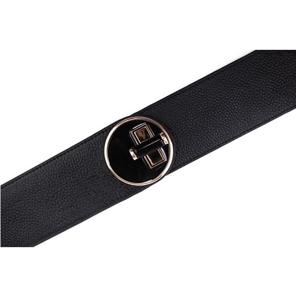 Wide Elastic Waist Belt with Interlocking Buckle for Women - Image 2