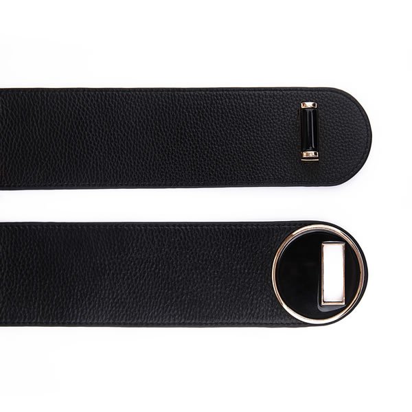 Wide Elastic Waist Belt with Interlocking Buckle for Women - Image 3