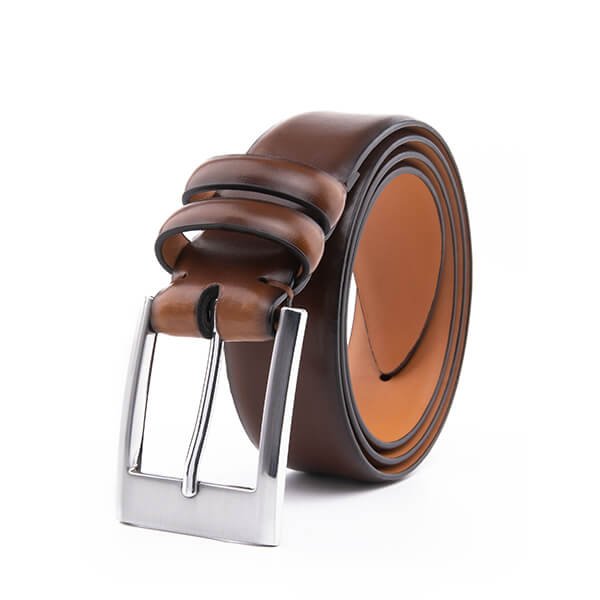 Vintage Classic Brown Genuine Leather Belt for Men - Image 5