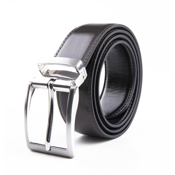Reversible Pin Belt Buckle Mens PU Leather Belt CA1102 - Image 4
