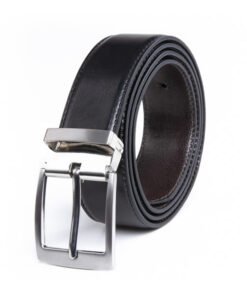 Dress Black Reversible PU Leather Belt Men