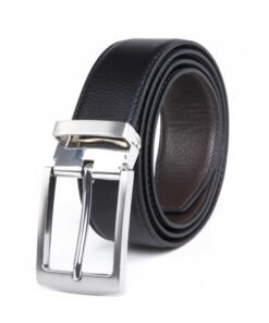 Black Brown Clip Reversible Mens PU Leather Belt